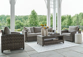 Orleans Furniture - Ashley Furniture - Oasis Court Outdoor - Sofa/Chairs/Table Set (4/CN) / Gray - P335-081